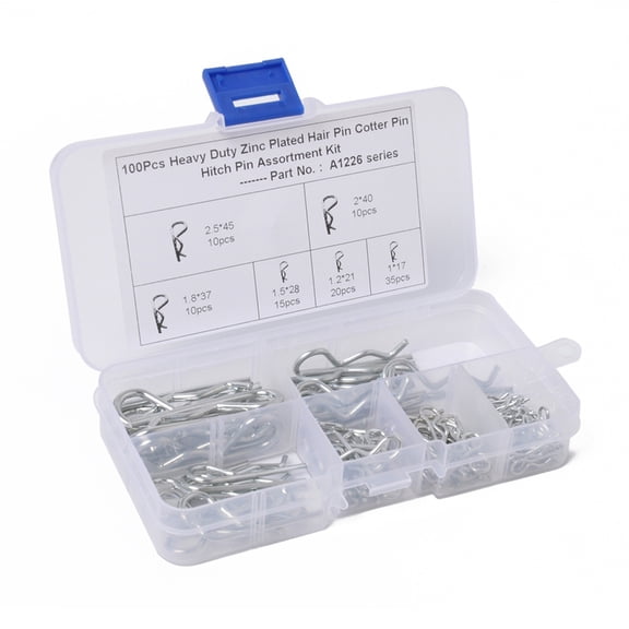 100Pcs Fasteners Cotter Pins Hitch Pins Hair Pins Spring Clip Retainer Pins