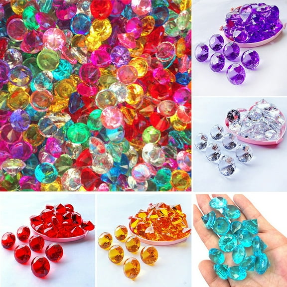 100Pcs Faux Diamond Treasure Chest Pirate Acrylic 20mm Crystal Gems Filler Props