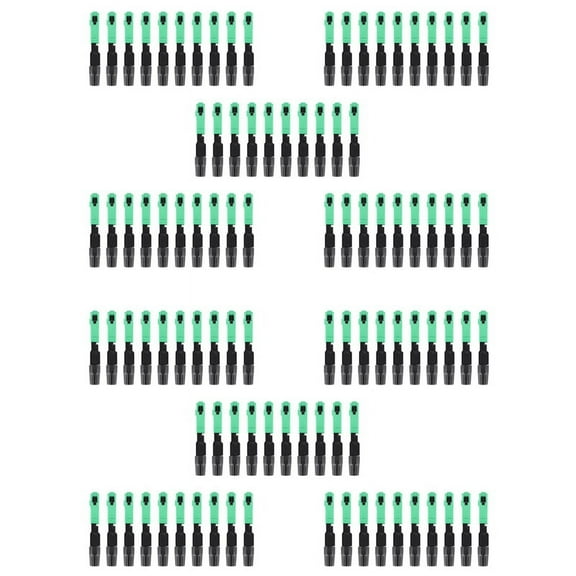 100Pcs / Fiber Optic Connector Embedded Single Mode Component Fiber Optic Quick Connector-Black + Green