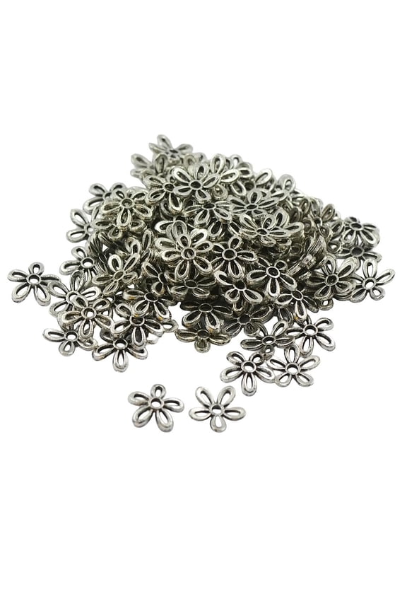 100Pcs Filigree Daisy Beads Spacers Charm Jewelry Finding