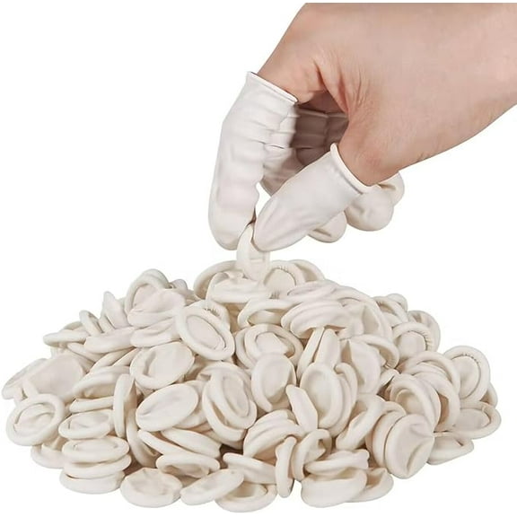 100Pcs Finger Cots, Finger Protectors, White Latex Disposable Finger Cots are Suitable for Wearing When Making Diy Jewelry to Protect Your Fingers from Harm