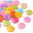 thumbnail image 1 of 100Pcs Flat Round 2-Hole Acrylic Sewing Buttons Plastic Buttons for Costume Design Mixed Color Button Parts, 1 of 3