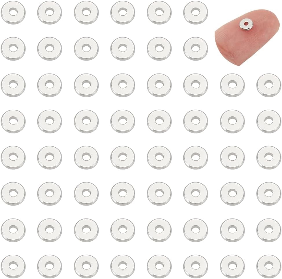 Fashewelry 100Pcs 8mm Gold Stainless Steel Spacer Beads - 3mm Hole For Jewelry Making
