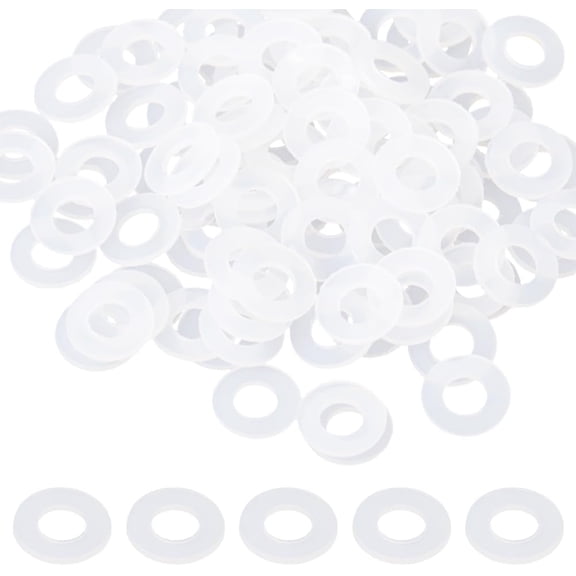 100Pcs Flat Rubber Washers Clear Nylon Washer 10mm OD 4.5mm ID 1mm Thickness Vibration Absorbing Pads Sealing Gasket Replacement Washer Spacers Connections for Faucets Garden Bolts Screws Colorful