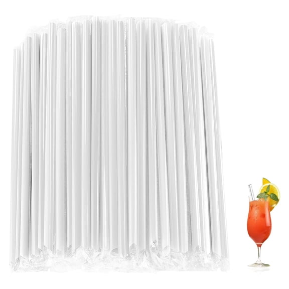 100Pcs Flexible Plastic Straws, Individually Wrapped Plastic Disposable Straws for Coffee, Protein Shake, Juice, Hot Chocolate