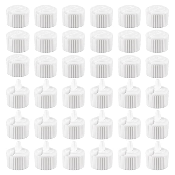 100Pcs Flip Top Dispensing Cap 24/400 White Plastic Bottle Lids Replacement Pour Spout Covers Reusable DIY