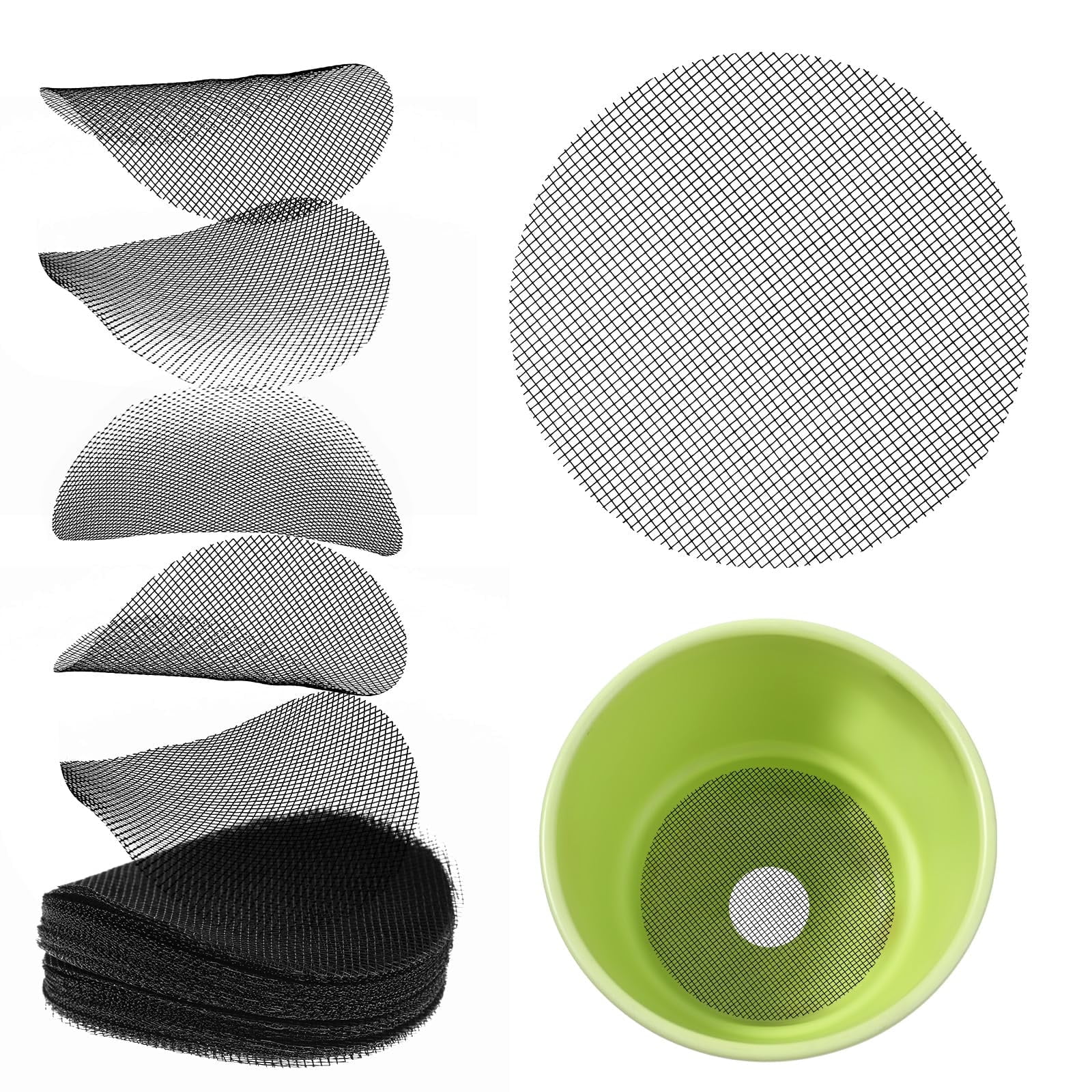 10-Pack 4.05 Inch Plastic Flower Pot Hole Mesh Pads – Bonsai Bottom Grid Mat 2 thumbnail image