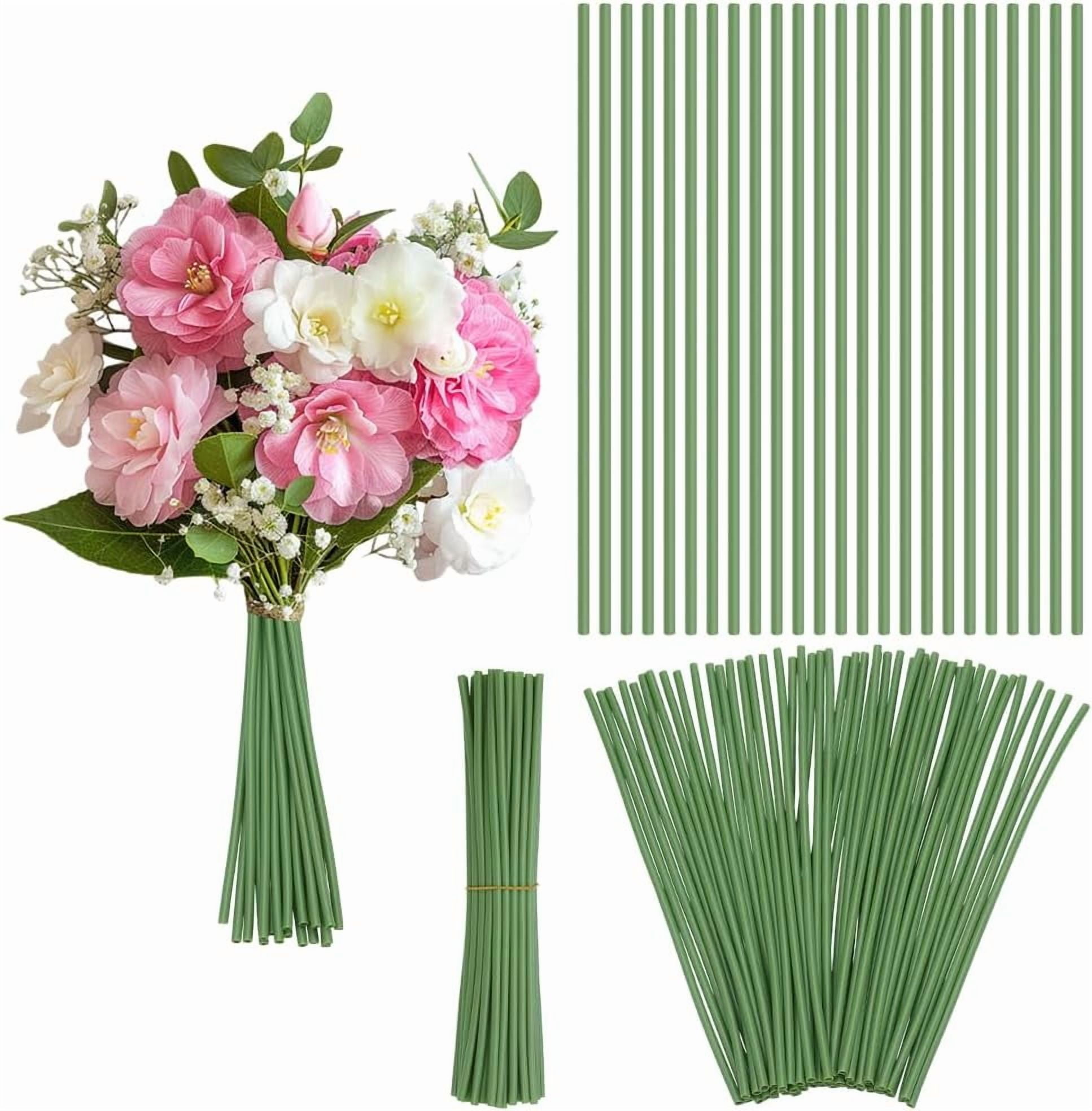 100Pcs Flower Stem Covers 12 Inch Green Tubing Roll Tubes for DIY Bundling Artificial Flowers Simulation Lotus Stem Bouquets Artificial Accessories for DIY DIY Wedding Centerpiece Bouquet