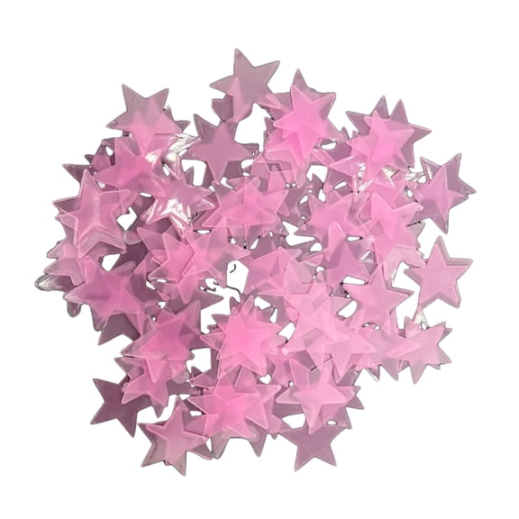 100Pcs Fluorescent Star Sticker for Bedroom Decoration 3cm Glow In Dark 3D Plastic Wall Decal Kids Room Ceiling Decal