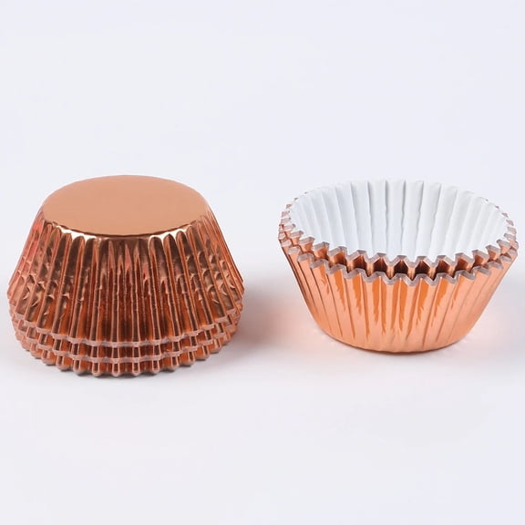 100Pcs Foil Cupcake Liners Metallic Muffin Paper Cases Baking Cups Gold Sliver Rose Gold Red Wedding Birthday Party Supplies