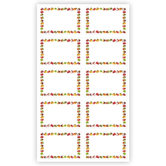 100Pcs Fruit Border Sticker Adhesive Storage Label Freezer Labels For Containers Condiment Jar Journal Planner