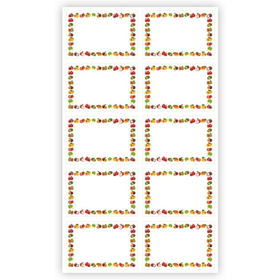 100Pcs Fruit Pattern Sticker Adhesive Food Container Labels for Home Office