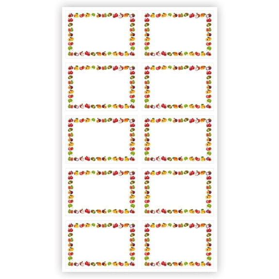 100Pcs Fruit Pattern Sticker Adhesive Food Container Labels for Home Office