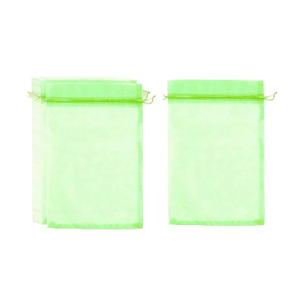 100Pcs Fruit Protection Bags Fruit Net Bags with Drawstring Reusable 6''×8'' Grapes Fruit Protection Bags for Fruit Tree Strawberry Light green