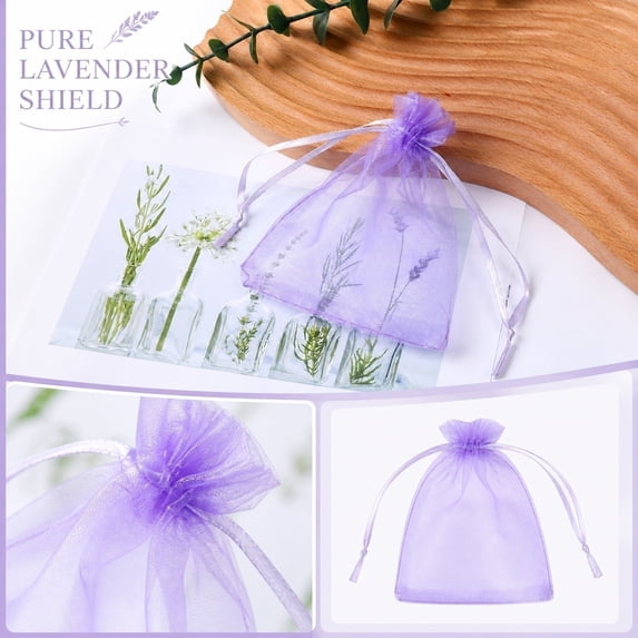 100Pcs Fruit Protection Bags, Green Netting Cover Bags Drawstring Mesh Fruit Protectors Pest Barrier for Tomato Mango Trees Veggies Garden(S,Light Purple)