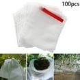 thumbnail image 1 of 100Pcs Fruits Protect Bag Garden Netting Bags Plant Net Bags Grape Protective Cover Bags 8 x 7 Inch Non-Woven Against Insect Pest Bird, 1 of 8