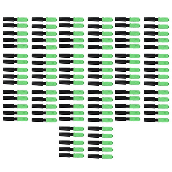 100Pcs Ftth Embedded Quick Connector SC/ Green Plastic Fiber Optic Connector,100Pcs x Ftth Embedded Quick Connector,Green & Black