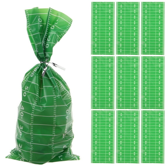 FONDOTIN Candy Bread Bags Assorted Color Opp Material Football Theme for Decor