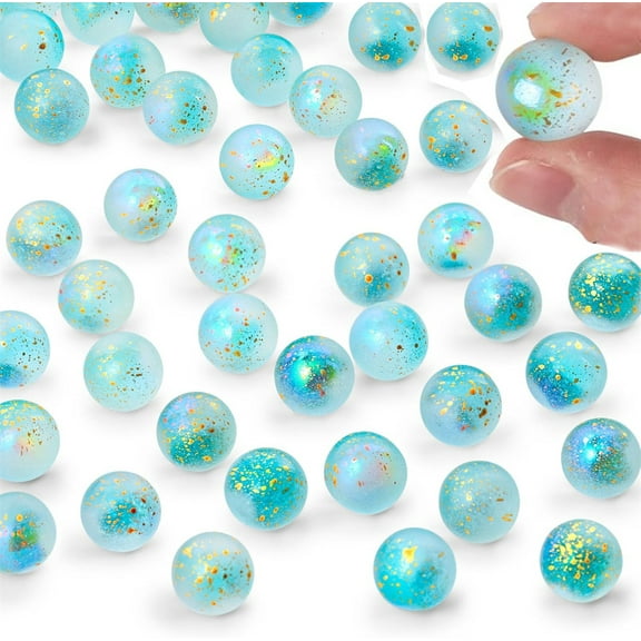 100Pcs Glass Marbles Bulk,Happon Blue Marbles for Running Game,Decorative Glass Stones for Vases Table Centerpiece Wedding Bridal Decorations