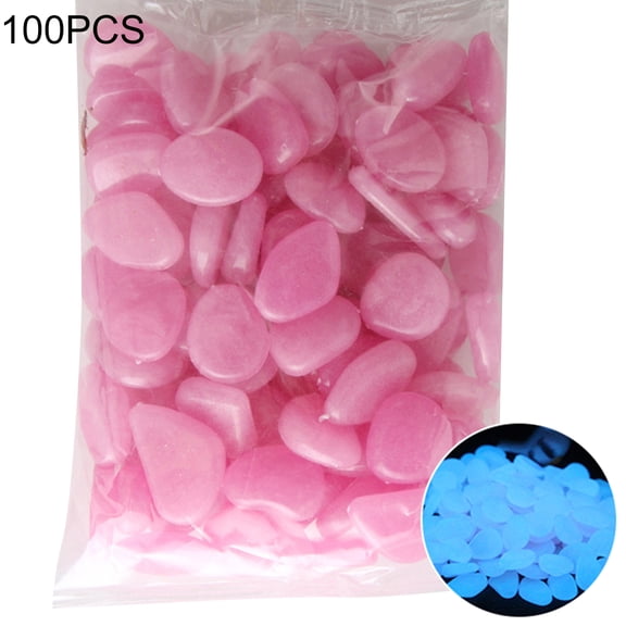 100Pcs Glow in The Dark Garden Pebbles for Walkways Outdoor Decor,Glow Stone Rocks Aquarium Fish Tank Pebbles Path Lawn Yard Outdoor Garden Decorative Stones