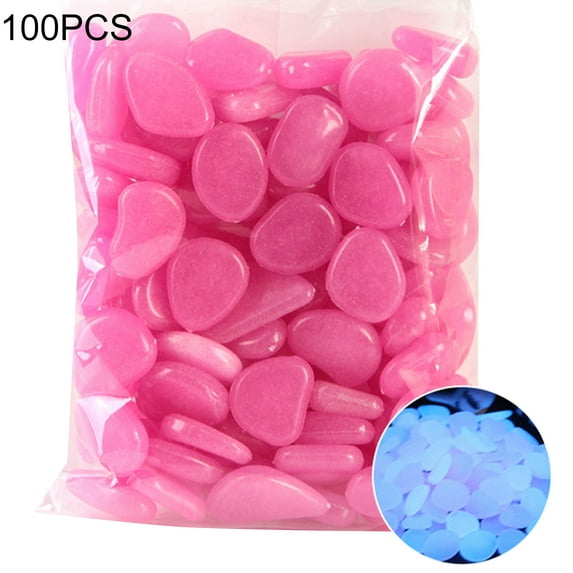 100Pcs Glow in The Dark Garden Pebbles for Walkways Outdoor Decor,Glow Stone Rocks Aquarium Fish Tank Pebbles Path Lawn Yard Outdoor Garden Decorative Stones