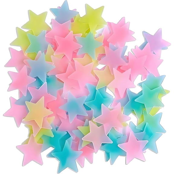100Pcs Glow in The Dark Stars Wall Stickers, Self-Adhesive Luminous Decor for Bedroom, Room and Home Art, Fluorescent Night Sky Ceiling Decals for Party, Room Decorations