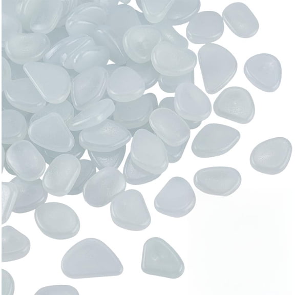 100Pcs Glow Pebbles Pebble for Fish Glow Glow Pebbles for Fish for Decorate Glow Decor for Garden Aquarium Walkway Driveway Plant Pots Bonsai Yard Garden Park Home