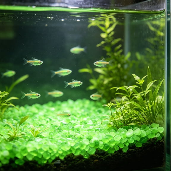 100Pcs Glow in the Dark Rocks,Artificial Shiny Aquarium Rock,Vase Fillers for Centerpieces,Decorative Rocks for Fish Tank and Fairy Garden(Green)