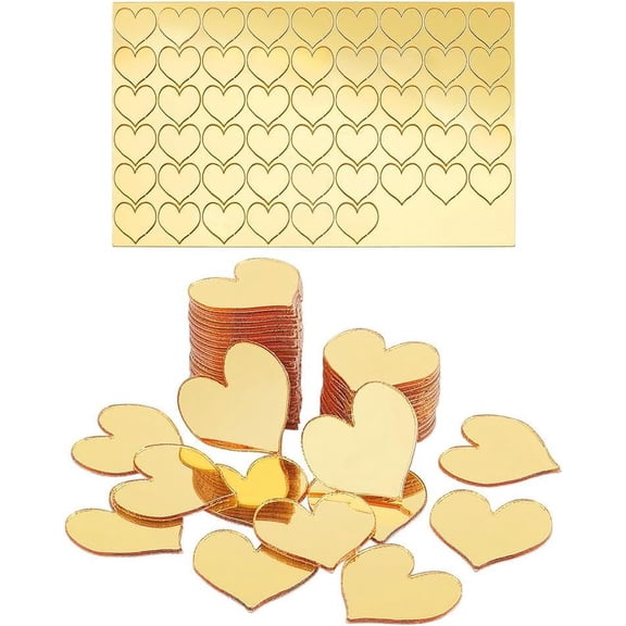 100Pcs Gold Acrylic Mirror Wall Stickers Self Adhesive Mirror Tiles for Home Living Room Bedroom Decoration Triangle 16x18x1mm for Handmade