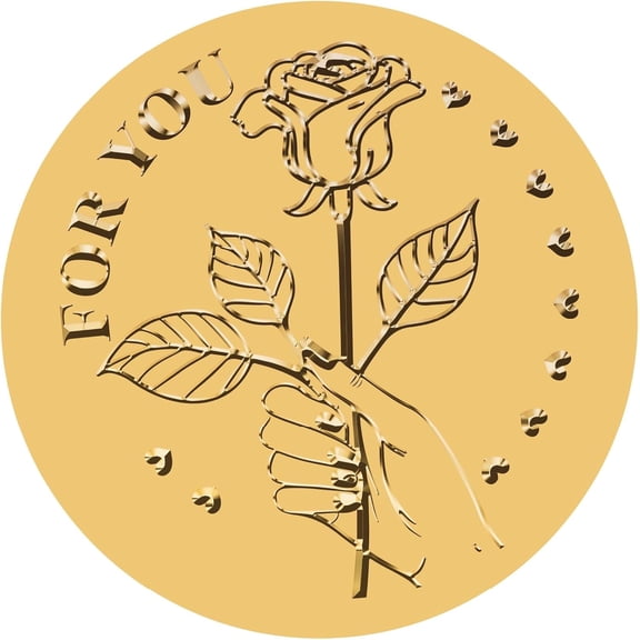 100Pcs Gold Foil Sticker 2" Rose Flower Certificate Seals Gold Embossed Round Self Adhesive Embossing Label for DIY Award Wedding Invitation Graduation Certificates Diplomas Gift Wrapping Decor