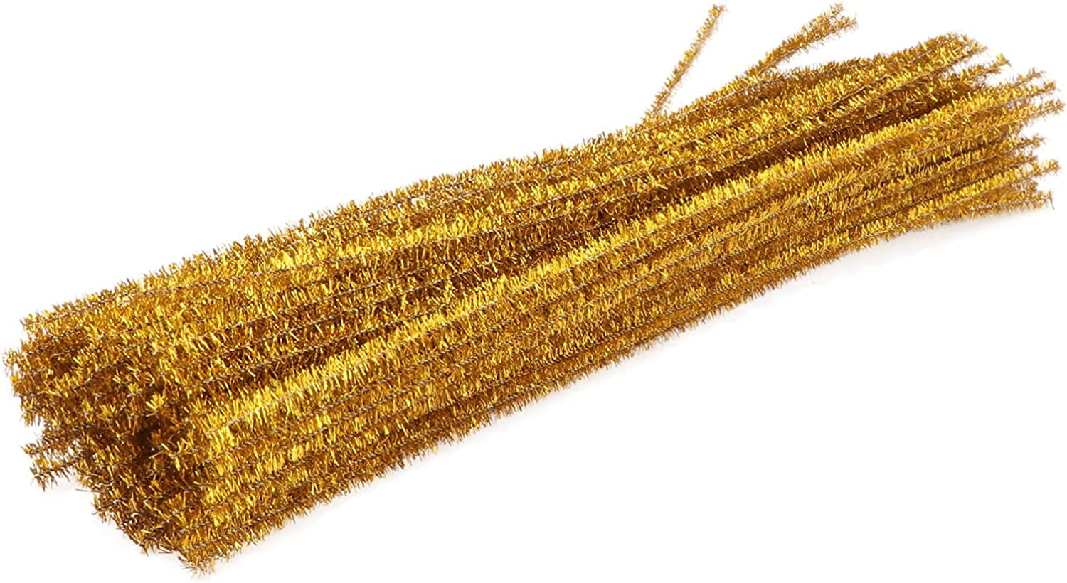 24 Metallic Gold 6mm Tinsel Pipe Cleaners