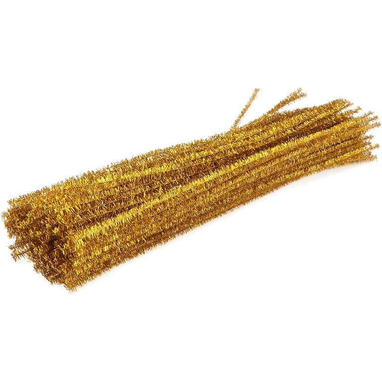 100Pcs Gold Pipe Cleaners for Crafting 30cm Length DIY Twisted Stems Pipes  Kids Toy Christmas Decoration
