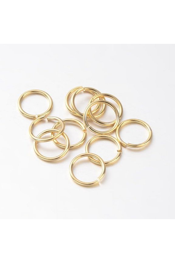 100Pcs Golden Brass Open Jump Rings 3.4mm Jump Rings PVD Vacuum Plating Jewelry Findings for Jewelry Making Supplies and Necklace Repair 20 Gauge 5x0.8mm