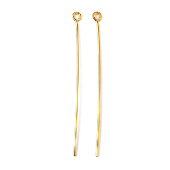 100Pcs Golden Plated Brass Eye Pin