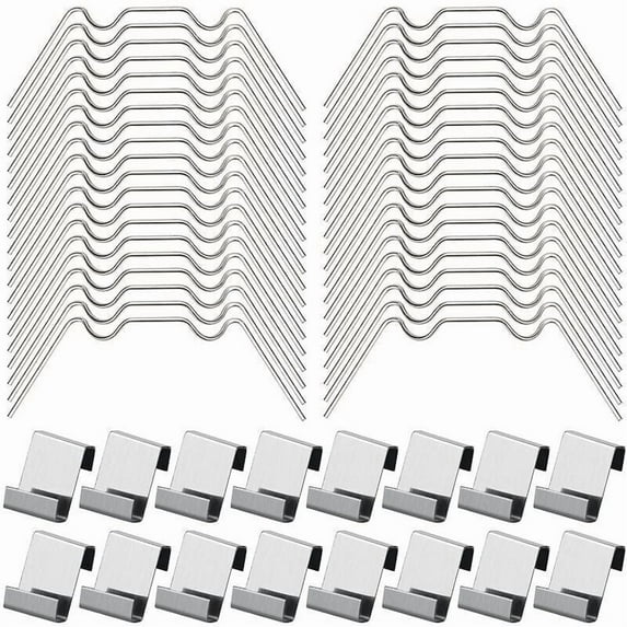 100Pcs Greenhouse Glazing Clips Include 50Pcs W Type Stainless Steel Greenhouse Clamps and 50Pcs Z Type Greenhouse Glass Clips