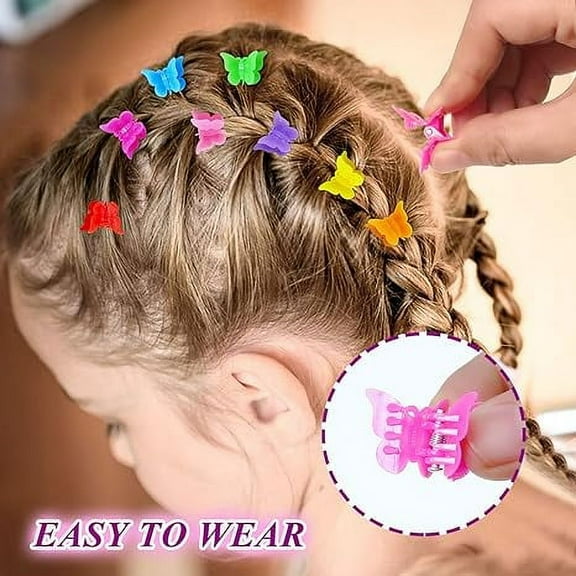 100Pcs Hair for Clips, Mini Hair Clips, Assorted Color Small Butterfly Hair Clips for Women and Girls, Fit for Party Favors/Classrooms/Stocking Up for Personal Use, Random