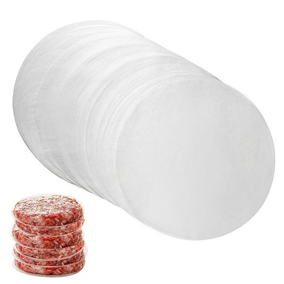 100Pcs Hamburger Patty Paper Non-stick Round Waxed Butcher Parchment Sheet for Separate
