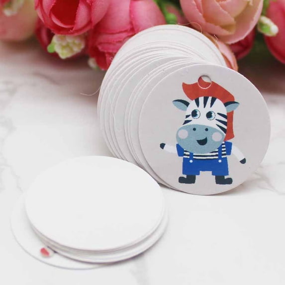 100Pcs Handmade with love /Thank You Flower DIY White Tags Wedding candy Gift Wrapping Paper Hang Paper Tags cookies Supplies zebra 100tag100sting