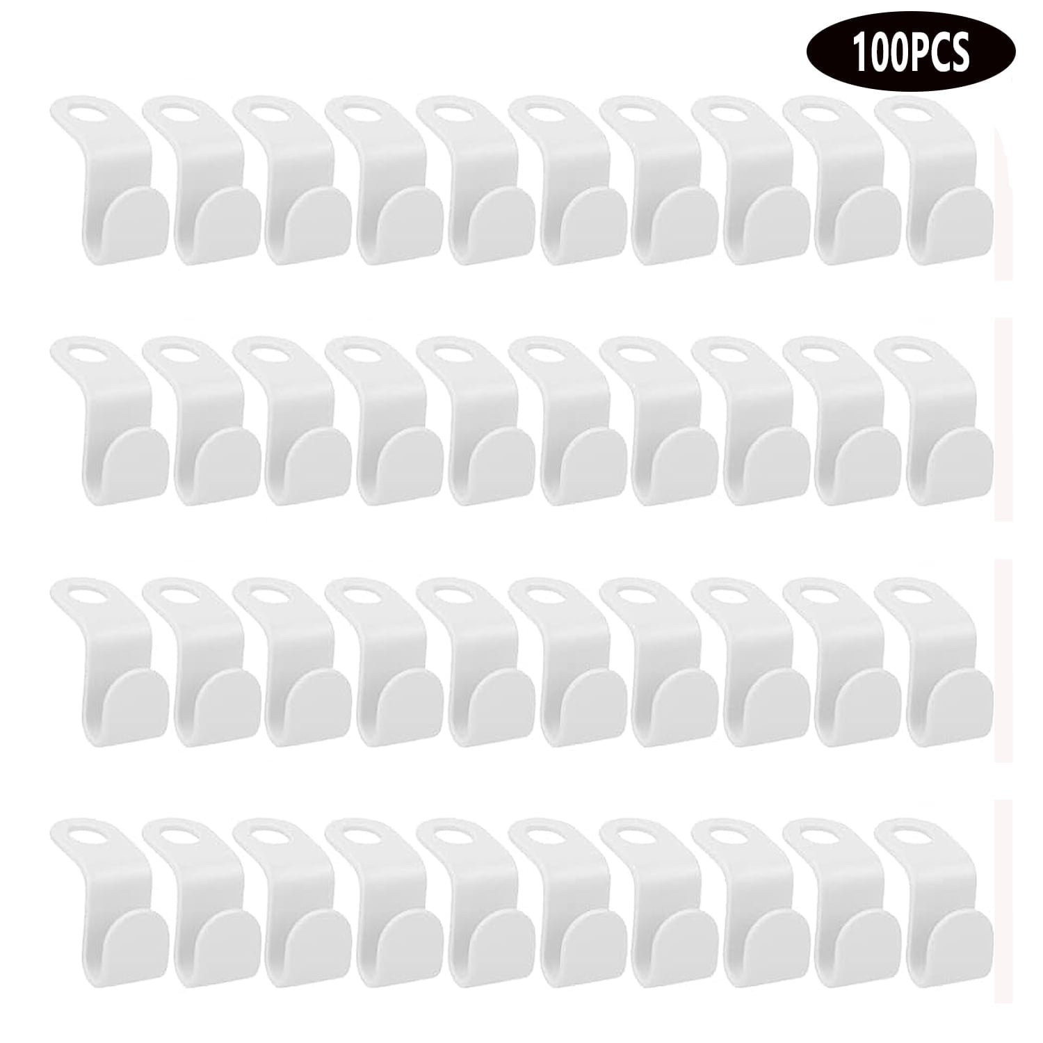 100Pcs Hanger Connector Hooks,Plastic Hanger Extender Clips for Hangers
