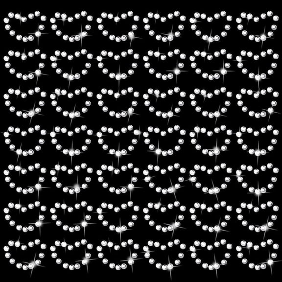 100Pcs Heart Decals 10x14mm Heart Iron on Rhinestone Bling Transfers Clear Love Pattern Decals for Costume Dress Decor
