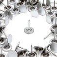 thumbnail image 1 of 100Pcs Heavy Duty Thumb Tacks, 0.6" Flat Head Carpet Tacks, Decorative Extra Long Push Pins for Wall Decorative Upholstery Nails DIY Project Home Decor(Silver), 1 of 7