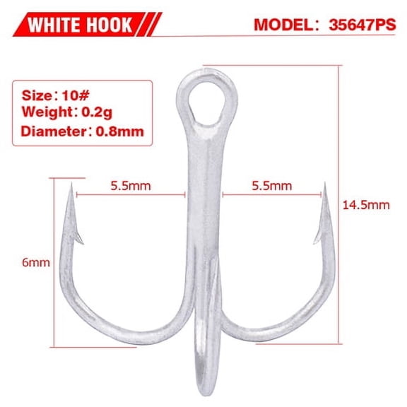 100Pcs High quality Super Sharp Anchor Hook,Size #1-14# Sea Fishing Hooks Treble Hook Triple Hooks Fishing Anzol De Pesca