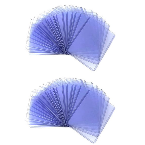 100Pcs Holder Toploaders and Clear Sleeves for Collectible Trading Basketball Sports Cards 35PT Rigid Plastic