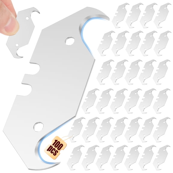 100Pcs Hook Blade Set Ideal for Precision Cutting Carpet Installation and More Sturdy Steel Construction Versatile Blade for Various Applications Compatible with Most Utility Knife