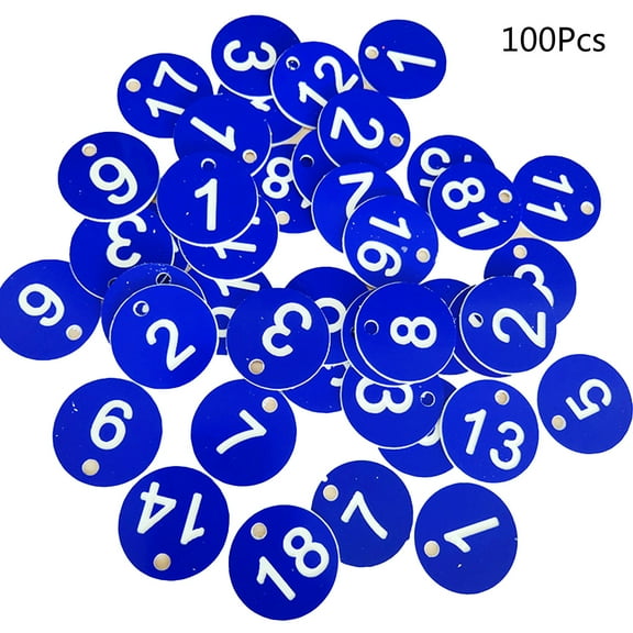 100Pcs ID Number Tags 10-100 Engraved Number Signs Small Round ID Number Labels for Clothing Tags Live Warehouse