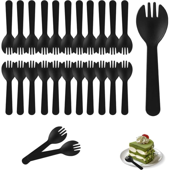 100Pcs Individually Wrapped Mini Plastic Forks, 4.2 Inch Pink Disposable Cutlery for Parties Office