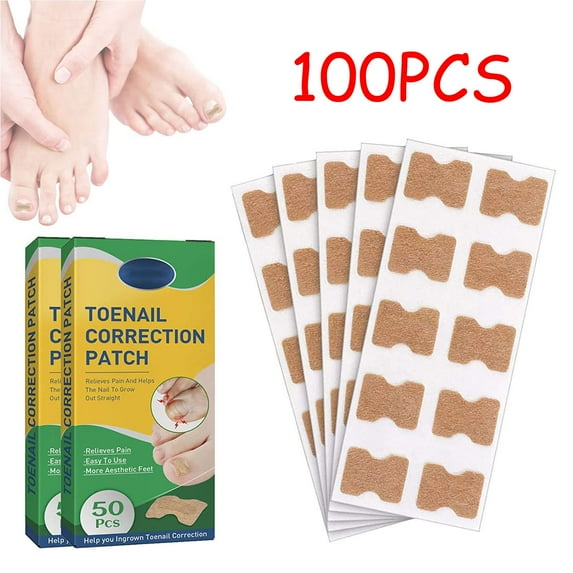 100Pcs Ingrown Toenail Correction Stickers Nail Corrector Patches Nail Care Tools