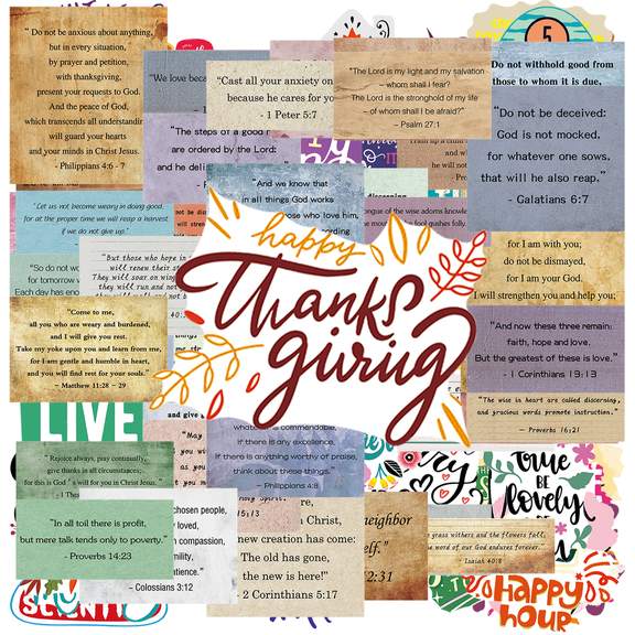 100Pcs Inspirational Bible Verse & Positive Quote Stickers, Waterproof Reusable Motivational Text Decals, No Duplicate Affirmation Stickers for Laptop Water Bottle Journal Phone Scrapbook Crafts