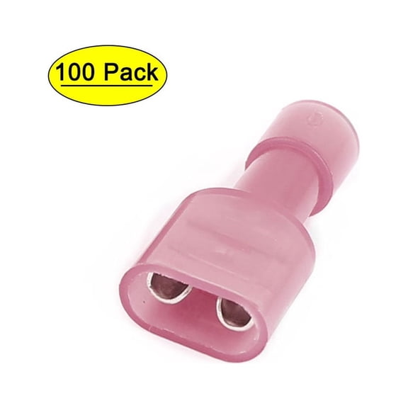100Pcs Insulated Female Spade Terminal Crimp Wire Connector FDFN1.25-250