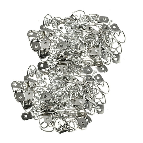 100Pcs D Ring Picture Frame Hangers Kit Sturdy and Versatile for Photo Frames, Canvases, and Mirrors